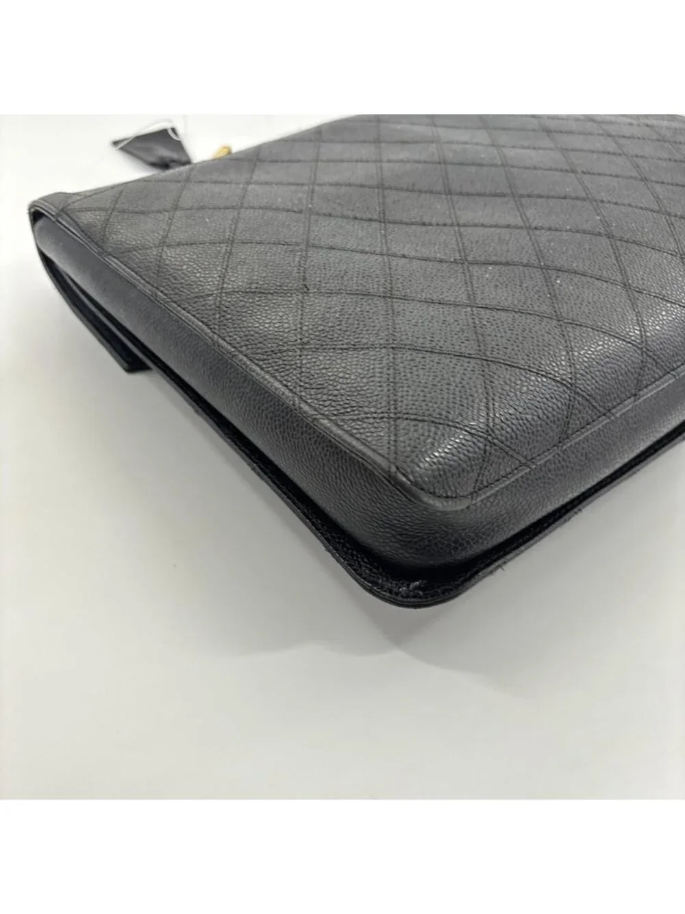 Chanel Bicolor Caviar Leather Business Briefcase Black